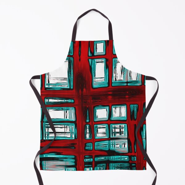 Item preview, Abstract window pattern, rectangular geometric pattern, red, blue, black, white designed and sold by Nostrathomas66.