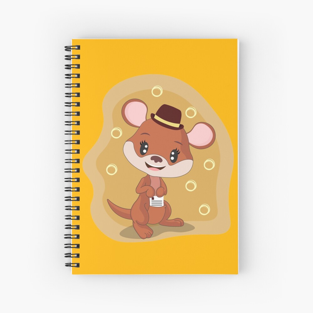 "Cheerful kangaroo in a flat style. Cartoon kangaroo with documents in