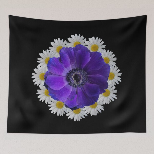 Item preview, Flowers daisies blossoms blue flower flower tendril floral designed and sold by rhnaturestyles.