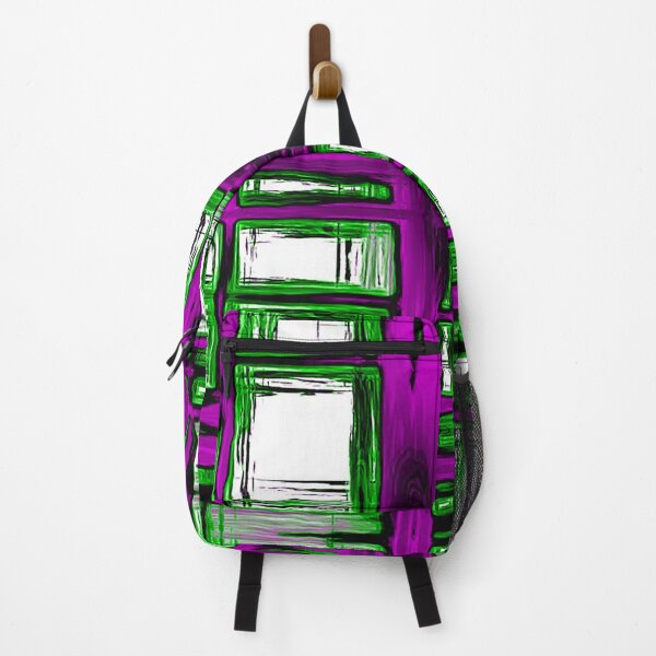 Item preview, Abstract window pattern, rectangular geometric pattern, purple, lime green, black, white designed and sold by Nostrathomas66.