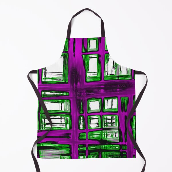 Item preview, Abstract window pattern, rectangular geometric pattern, purple, lime green, black, white designed and sold by Nostrathomas66.