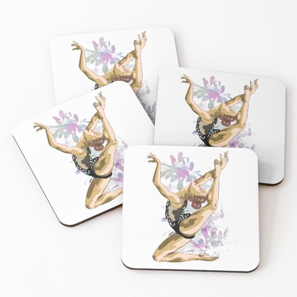 Item preview, Rhythmic Gymnastics Dancer with Floral Background designed and sold by Noemi Falcó Ilustraciones.