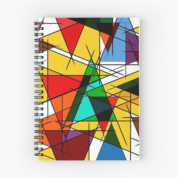 Item preview, Triangles stained glass pattern, colorful triangles, mid century modern pattern designed and sold by Nostrathomas66.