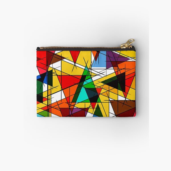 Item preview, Triangles stained glass pattern, colorful triangles, mid century modern pattern designed and sold by Nostrathomas66.
