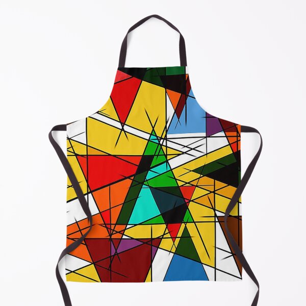 Item preview, Triangles stained glass pattern, colorful triangles, mid century modern pattern designed and sold by Nostrathomas66.