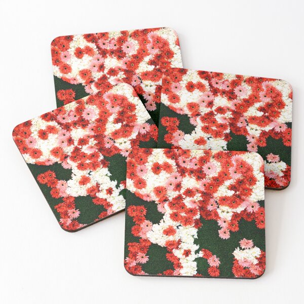 Item preview, Pink, White and Red Flowers on Black Photograph designed and sold by Bumblefuzzies.