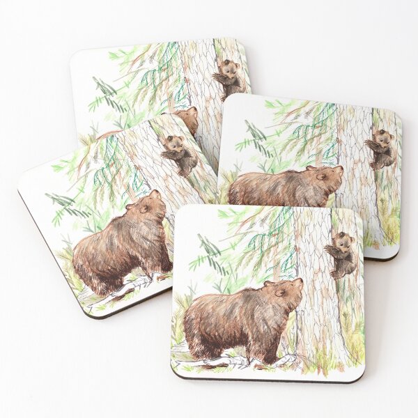 Item preview, Grizzly Bear mom and cub sketchbook version designed and sold by sadnettles.