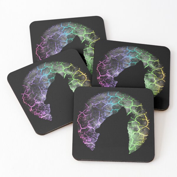 Item preview, Wolf howling at the Moon rainbow lava cracking designed and sold by jc007.