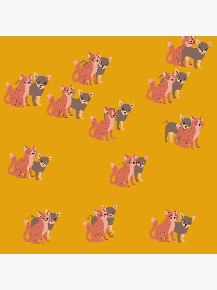 Thumbnail 3 of 3, Sticker, Simple cats and dogs 3 designed and sold by Semapemodiba.