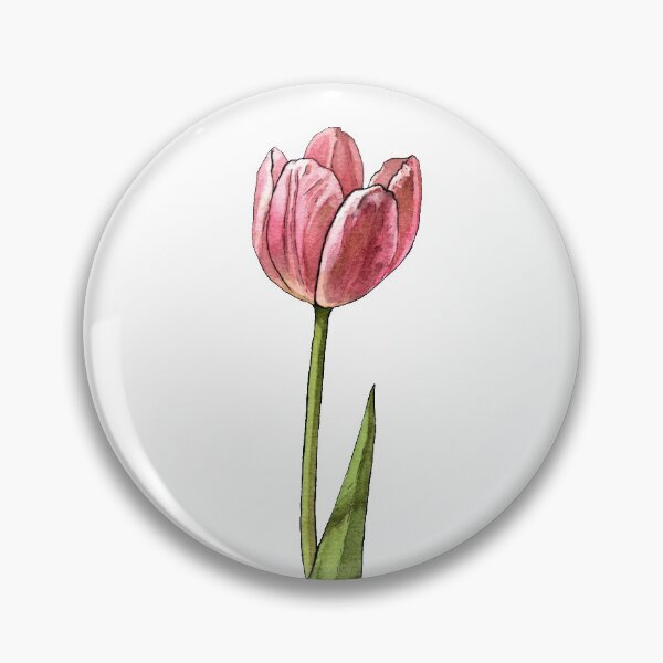 Item preview, Watercolor flower - Pink tulip designed and sold by AquarellChill.