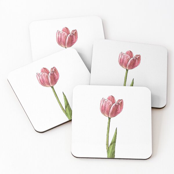 Item preview, Watercolor flower - Pink tulip designed and sold by AquarellChill.