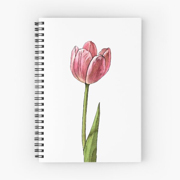 Item preview, Watercolor flower - Pink tulip designed and sold by AquarellChill.