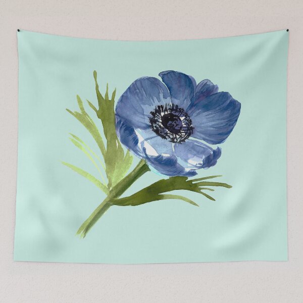 Item preview, Anemone Bud.  Anemone Blue. Anemone Blossom Flower.  designed and sold by ZheltakovaIana.