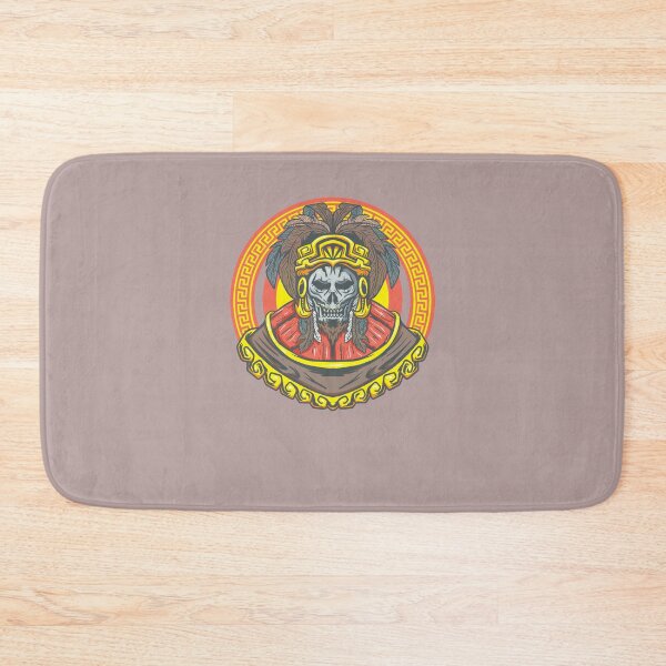 Item preview, Native Mexican Ancient Warrior Aztec Skull designed and sold by FalkDania.