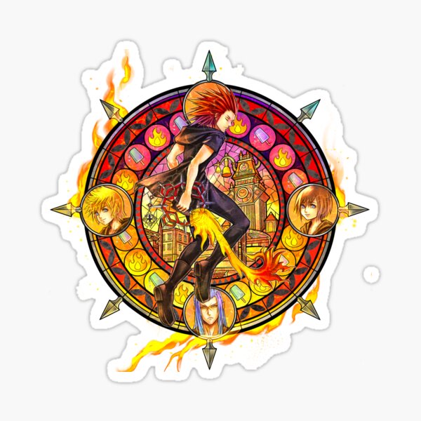 Vista previa del artículo con la obra «Axel Vidrieras Kingdom Hearts», diseñado y vendido por Lali-Holley.