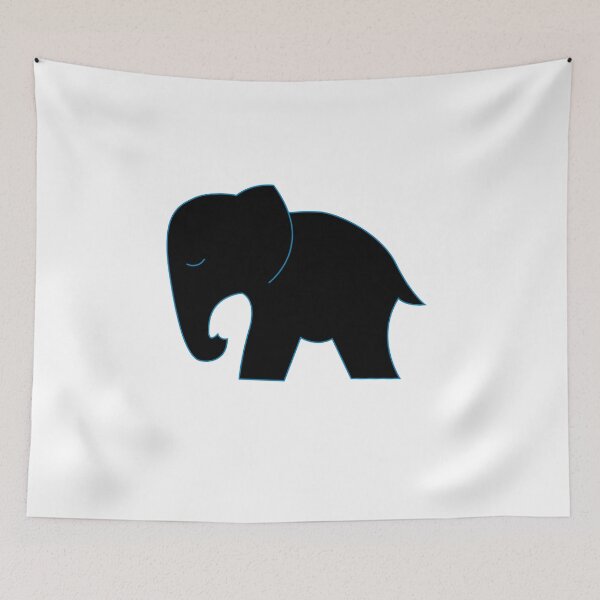 Item preview, Cute Black Elephant on White designed and sold by nldesigns.