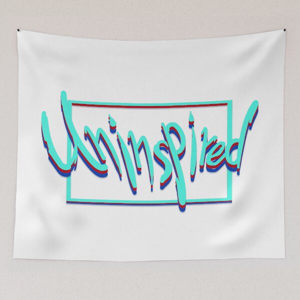 Item preview, Uninspired neon blue red and navy typography designed and sold by Deathoftheself.