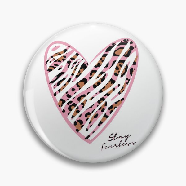 Item preview, Stay Fearless Leopard Pink Print Heart designed and sold by elevated-aura.