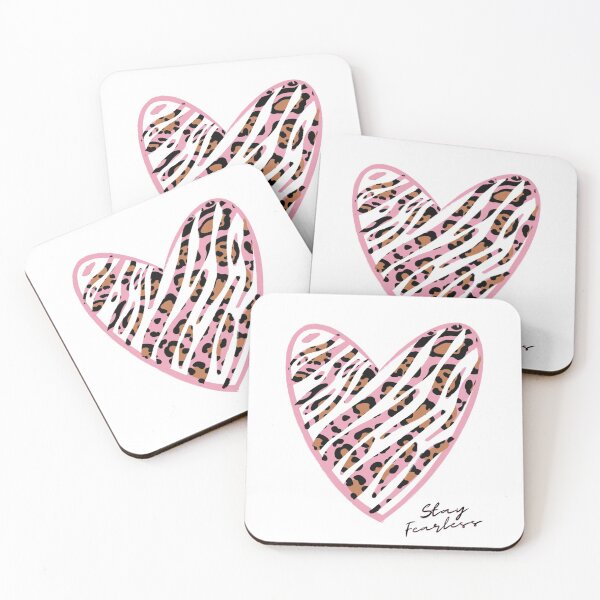 Item preview, Stay Fearless Leopard Pink Print Heart designed and sold by elevated-aura.