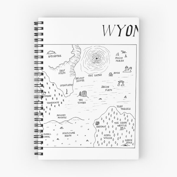 Item preview, Wyoming as a fantasy map - black and white designed and sold by aldayuan.
