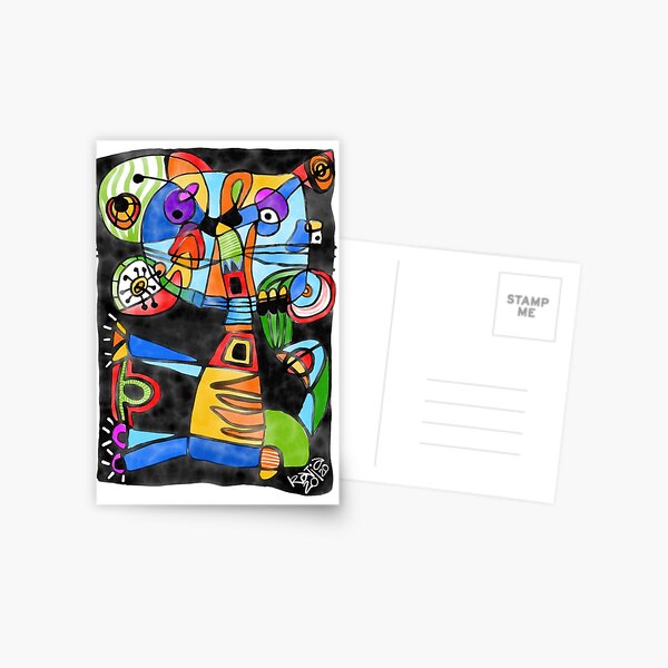 Colorful cat Postcard