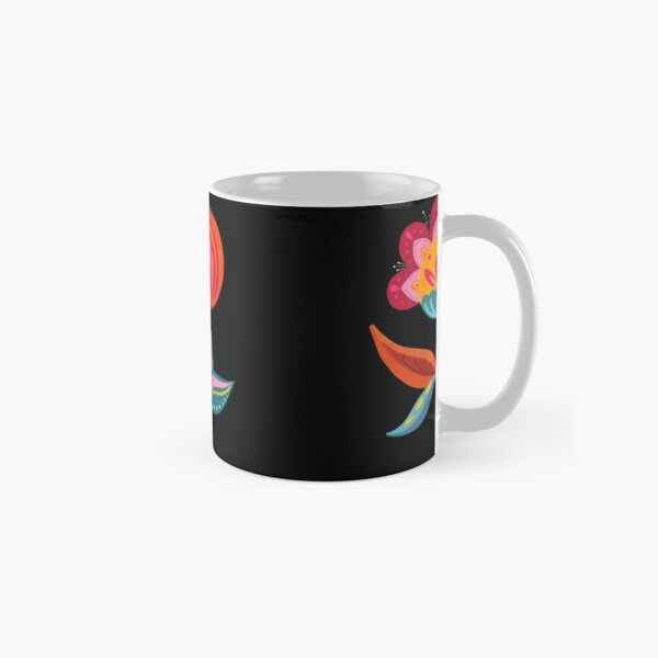 Vista previa del artículo con la obra «Flores folclóricas - Negro», diseñado y vendido por ToEllaBloom.