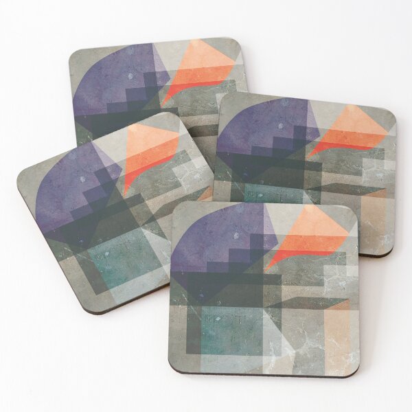 Item preview, Abstract grey orange violet concrete composition designed and sold by korasi.