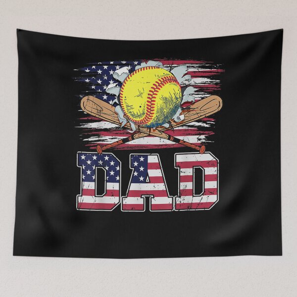 Item preview, Softball Dad American Flag Usa Sport Lovers  designed and sold by jerrie9.