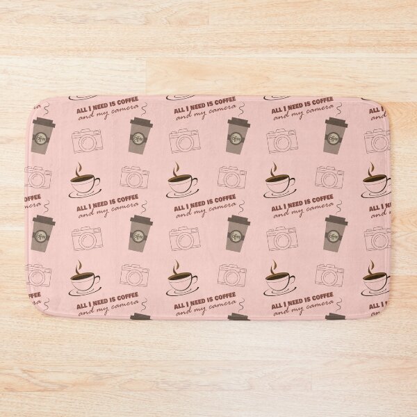 Item preview, all I need is coffee and my camera - coffee and camera - International coffee day - Gifts for coffee lovers - Funny coffee quotes designed and sold by Alice-Elgawi.