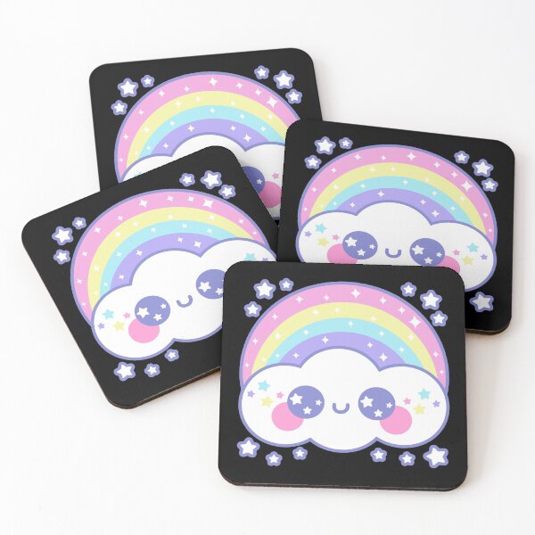 Artikelvorschau, Happy Rainbow Cloud - Schwarz entworfen und verkauft von HolleyTeaTime.
