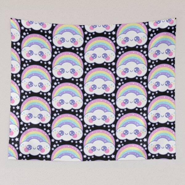 Artikelvorschau, Happy Rainbow Cloud - Schwarz entworfen und verkauft von HolleyTeaTime.