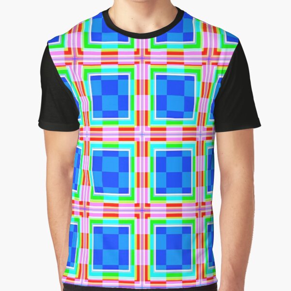 Colorful Checkerboard Tiles Graphic T-Shirt