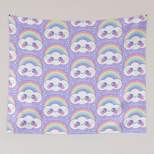Artikelvorschau, Happy Rainbow Cloud - Lila entworfen und verkauft von HolleyTeaTime.