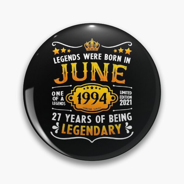 Item preview, Vintage June 27th Birthday For Men 1994 27 Years Old  designed and sold by jerrie9.