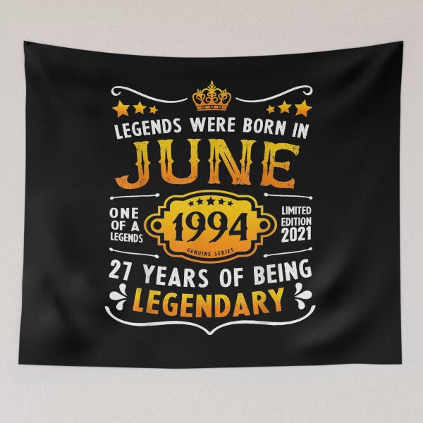 Item preview, Vintage June 27th Birthday For Men 1994 27 Years Old  designed and sold by jerrie9.