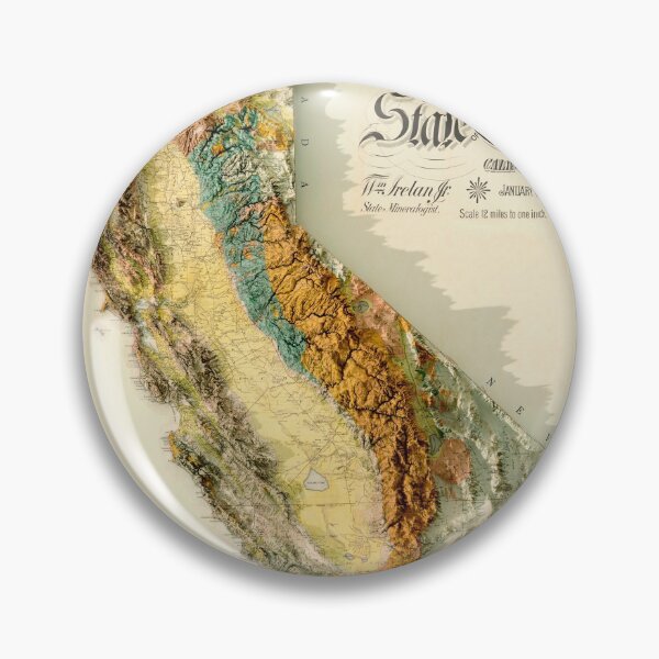 Item preview, 1891 3D California Geological Map digitally rendered  designed and sold by ThinkAboutMaps.