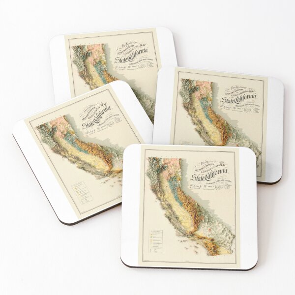 Item preview, 1891 3D California Geological Map digitally rendered  designed and sold by ThinkAboutMaps.