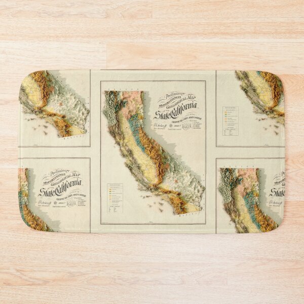 Item preview, 1891 3D California Geological Map digitally rendered  designed and sold by ThinkAboutMaps.