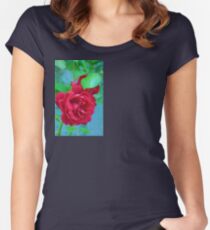 One Red Rose ........... Women's Fitted Scoop T-Shirt