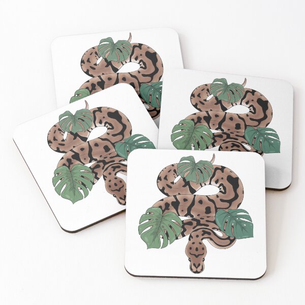 Artikelvorschau, Clown Königspython mit Monstera Deliciosa entworfen und verkauft von marleyfinn.