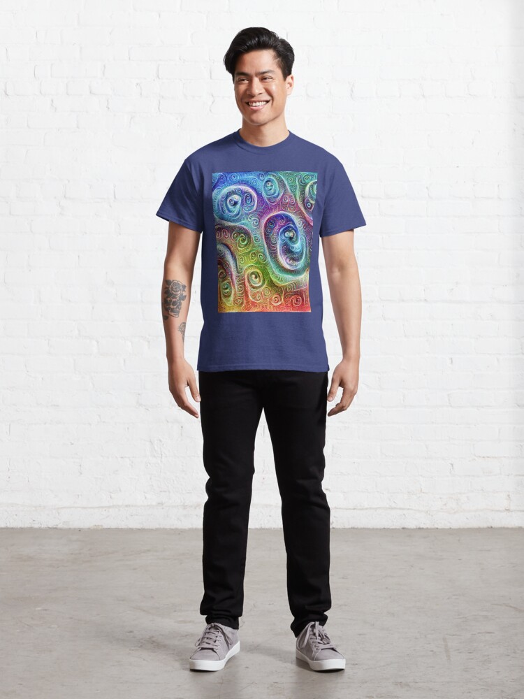 Thumbnail 3 of 7, Classic T-Shirt, DeepDream Tomato Steelblue 5x5K v9 designed and sold by blackhalt.