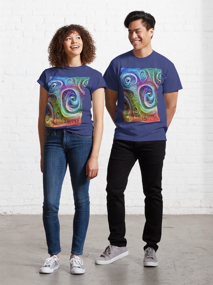 Thumbnail 1 of 7, Classic T-Shirt, DeepDream Tomato Steelblue 5x5K v9 designed and sold by blackhalt.