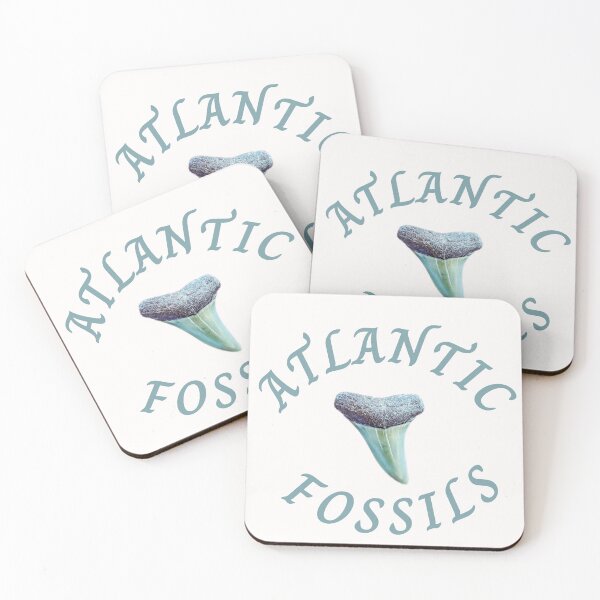 Item preview, Nautical Light Blue Atlantic Fossils Shark Tooth White Print designed and sold by AtlanticFossils.
