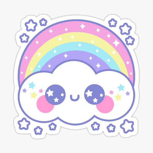Happy Rainbow Cloud - Yellow Sticker