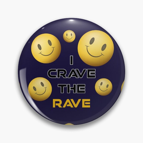 Artikelvorschau, I Crave The Rave - Save Our Scene - Acid Smilly Face - Gelb auf Marineblau entworfen und verkauft von NoMatterLab.