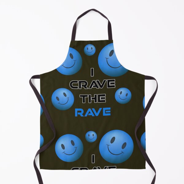 Item preview, I Crave The Rave - Save Our Scene - Acid Smilly Face - Blue on Dark Green designed and sold by NoMatterLab.