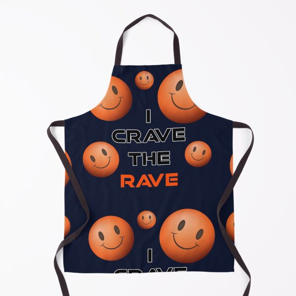Item preview, I Crave The Rave - Save Our Scene - Acid Smilly Face - Orange on Dark Blue designed and sold by NoMatterLab.