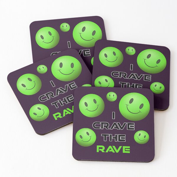 Item preview, I Crave The Rave - Save Our Scene - Acid Smilly Face - Green on Purple designed and sold by NoMatterLab.