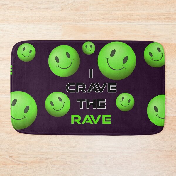 Item preview, I Crave The Rave - Save Our Scene - Acid Smilly Face - Green on Purple designed and sold by NoMatterLab.