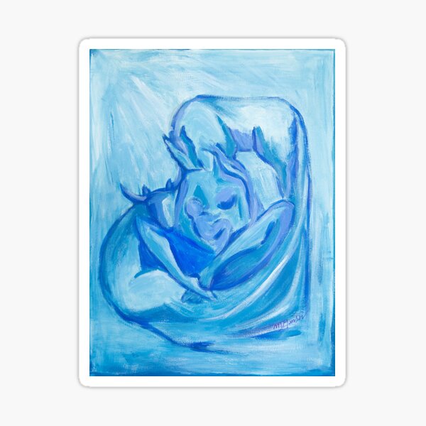 Madonna With Cow and Horse, Blue Sticker